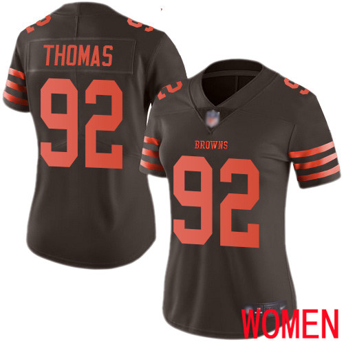 Cleveland Browns Chad Thomas Women Brown Limited Jersey #92 NFL Football Rush Vapor Untouchable